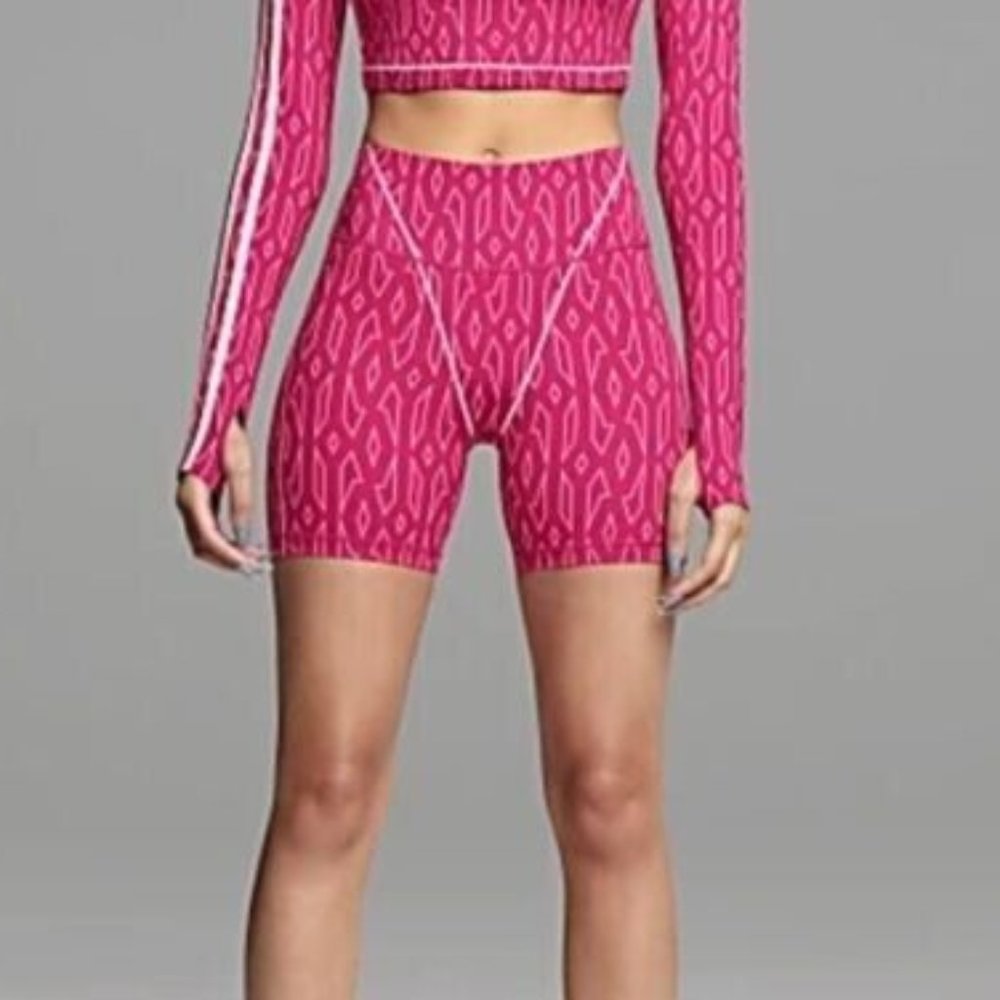Adidas Originals Women's Ivy Park Bold Pink Monogram shorts Size xs H21149